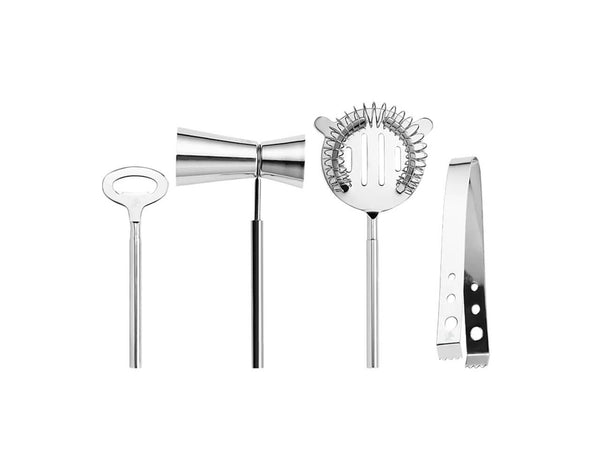 Maxwell & Williams Cocktail & Co Lexington Hammered Bar Tool Set 4pc Silver Gift Boxed image 2