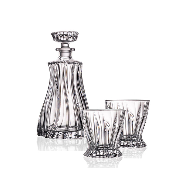 Bohemia Crystal Plantica Whisky Set (1 Decanter + 2 Tumblers) image 0
