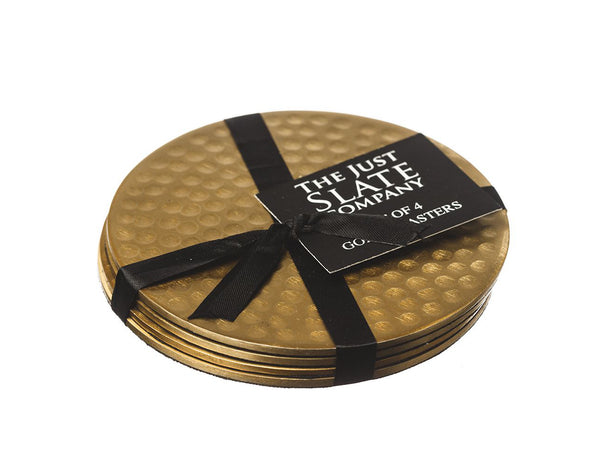 Just Slate Flat Hammered Gold Coasters (4 pieces) image 0