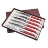 Laguiole Table KnifeRed Handle Set of 6 with Coffret Gift Box image 0