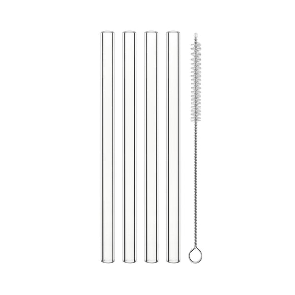 Nachtmann Tastes Good Whisky Tumbler Set (4 Square Whisky Tumblers+ 4 Glass Straws + 1 Cleaning Brush) image 1