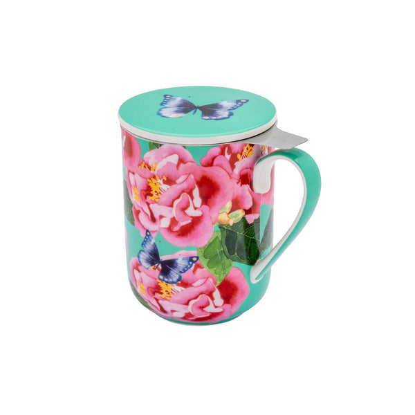 Maxwell & Williams Gabby Malpas Posey Mug With Infuser 340ML Camellia Dreams Gift Boxed image 3