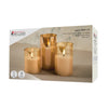 Maxwell & Williams Let's Get Lit LED Flameless Candle Glass Hurricane Set of 3 Gift Boxed image 4