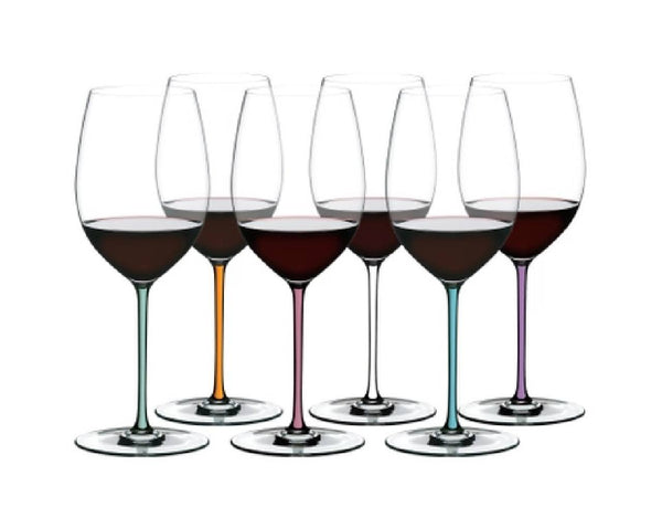 Riedel Fatto A Mano Gift Set Cabernet Set of 6 (Violet , Mint, Orange, Turquoise, Mauve, White) image 0