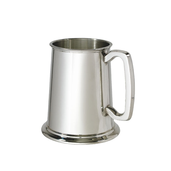 Wentworth Standard Plain Glass Base 1 Pint Pewter Tankard image 0
