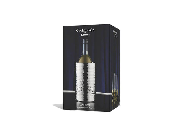 Maxwell & Williams Cocktail & Co Lexington Hammered Wine Cooler Silver Gift Boxed image 2