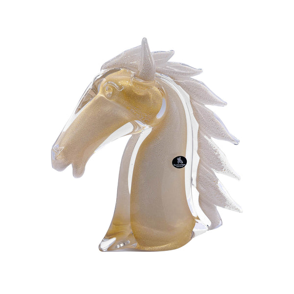 Duccio di Segna Horse's Head Small White & Gold image 1