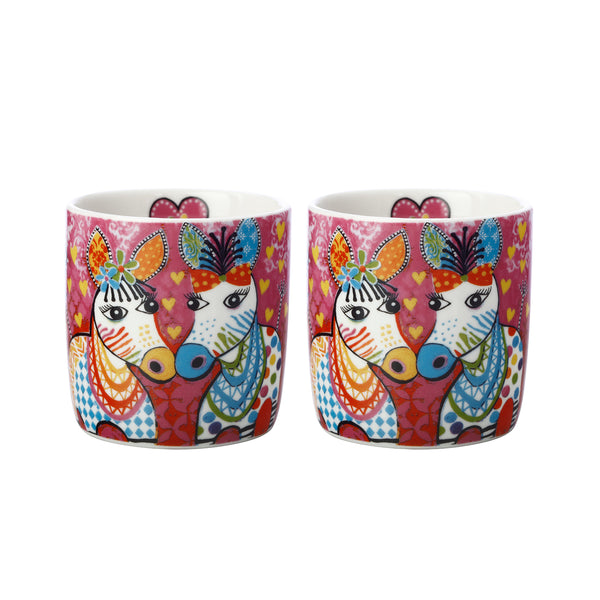 Maxwell & Williams Love Hearts Espresso Cup 100ml Zig Zag Zebras (Set of 2) image 2