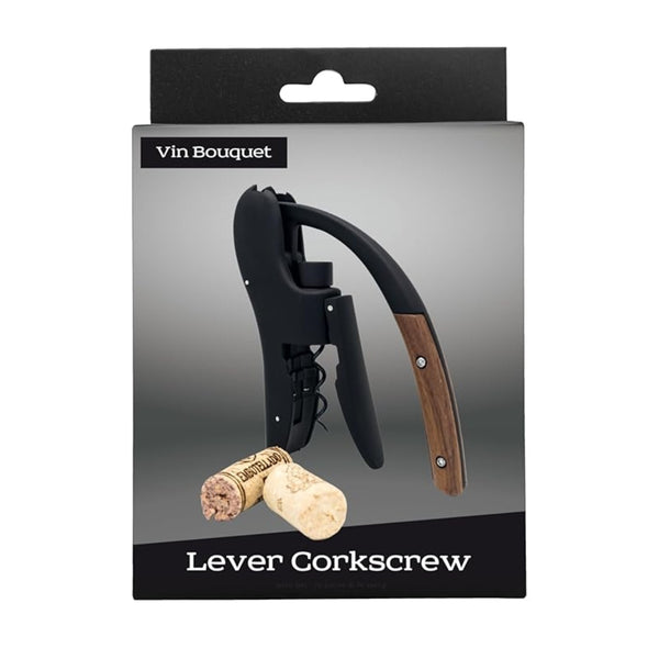 Vin Bouquet Lever Corkscrew Black + Walnut image 3