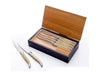 Laguiole Table Knife 25/10 Pale Hand-Engraved Handle Set of 6 with Luxury Box image 0