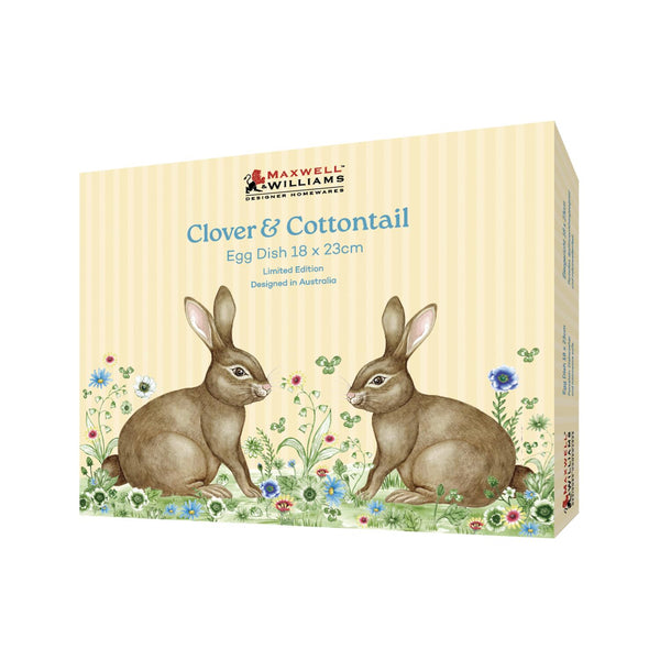 Maxwell & Williams Clover & Cottontail Egg Dish 18x23cm Gift Boxed