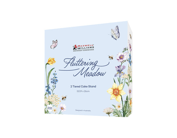 Maxwell & Williams Fluttering Meadow 2 Tiered Cake Stand Gift Boxed