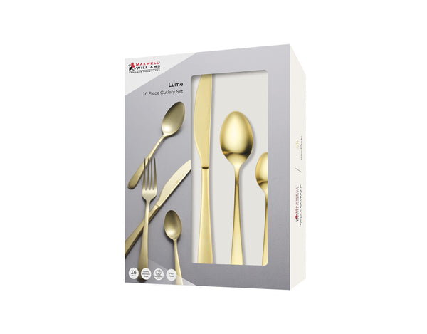 Maxwell & Williams Lume 16Pcs Cutlery Set Champagne Gift Boxed