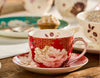 Maxwell & Williams Kimono Cup & Saucer 300ML Red Gift Boxed
