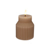Maxwell & Williams Let's Get Lit Linea LED Sculptural Wax Candle 8.5x10cm Taupe Gift Boxed