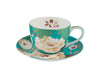 Maxwell & Williams Kimono Cup & Saucer 300ML Teal Gift Boxed
