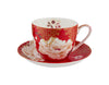Maxwell & Williams Kimono Cup & Saucer 300ML Red Gift Boxed