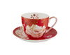 Maxwell & Williams Kimono Breakfast Cup & Saucer 480ML Red Gift Boxed