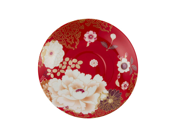 Maxwell & Williams Kimono Breakfast Cup & Saucer 480ML Red Gift Boxed