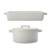 Maxwell & Williams Epicurious Rectangle Baker 32cm & Round Casserole Set (White)