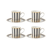 Maxwell & Williams Teas & C's Regency Demi Cup & Saucer 100ML Set of 4 Black Gift Boxed