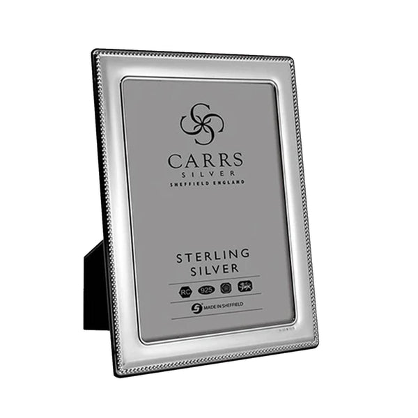 Carrs Silver - Bead Sterling Silver Photo Frame With Wood Back image 0