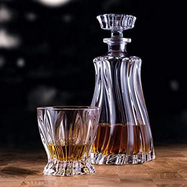 Bohemia Crystal Plantica Whisky Set (1 Decanter + 2 Tumblers) image 1