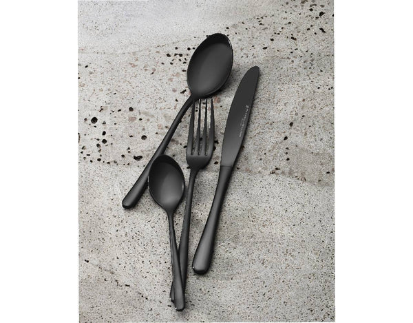 Maxwell & Williams Leveson Cutlery Set 24pc Shiny Black Gift Boxed image 2