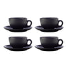 Maxwell & Williams Caviar Black Coupe Cup & Saucer 250ML (Set of 4) image 0