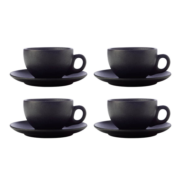 Maxwell & Williams Caviar Black Coupe Cup & Saucer 250ML (Set of 4) image 0