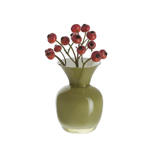 Dartington Olive & White Vase 10.5cm image 1