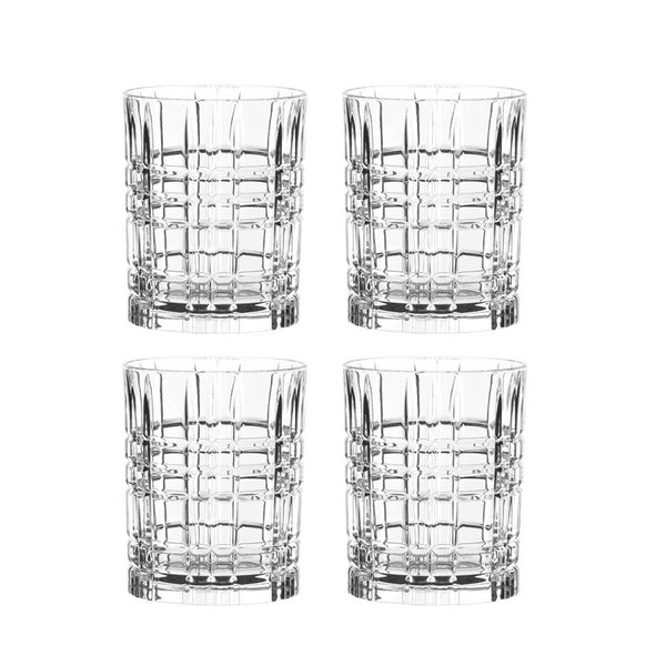 Nachtmann Tastes Good Whisky Tumbler Set (4 Square Whisky Tumblers+ 4 Glass Straws + 1 Cleaning Brush) image 0