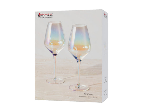 Maxwell & Williams Glamour Wine Glass 520ML Set of 2 Iridescent Gift Boxed image 4