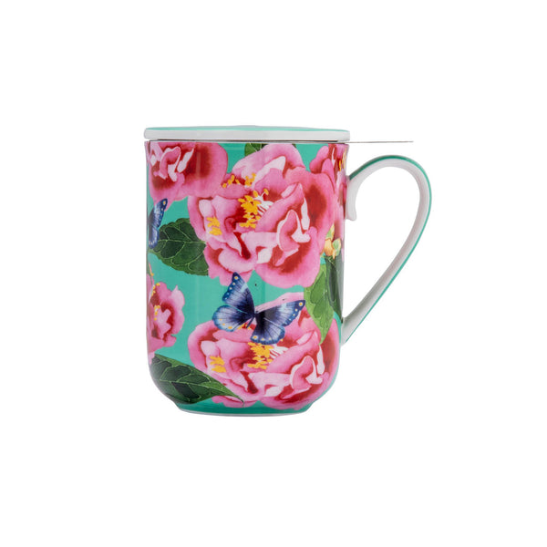 Maxwell & Williams Gabby Malpas Posey Mug With Infuser 340ML Camellia Dreams Gift Boxed image 2