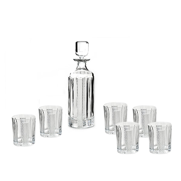 Bohemia Crystal Choker Whisky Set (1 Decanter + 6 DOF Tumblers) image 0