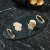 Just Slate Oval Serving Tray With Gold Handles image 2