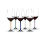 Riedel Fatto A Mano Gift Set Cabernet/Merlot Set of 6 (Mint, Orange, Violet, White, Yellow, Blue) image 0