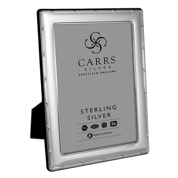 Carrs Silver - Reed & Ribbon Sterling Silver Photo Frame With Grey Velvet Back image 0
