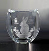 Bohemia Orbit Vase with Sandblasted Rabbit Motif image 1