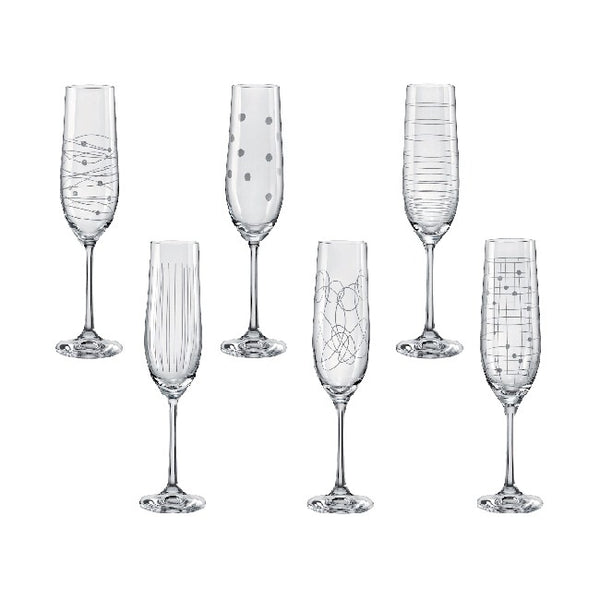 Bohemia Crystal Elements Champagne Flute 190ml (Set of 6) image 0
