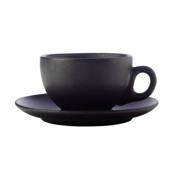 Maxwell & Williams Caviar Black Coupe Cup & Saucer 250ML (Set of 4) image 1