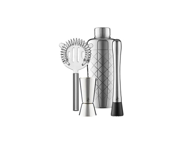 Maxwell & Williams Cocktail & Co Lexington Cocktail Set 4pc Silver Gift Boxed image 2