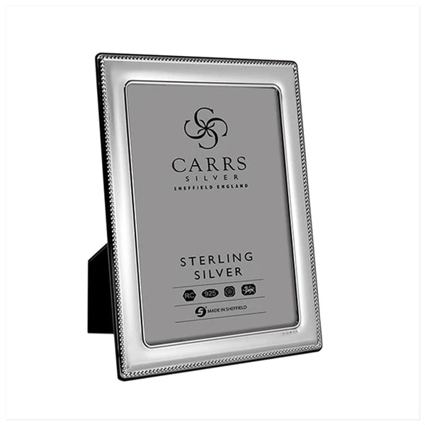 Carrs Silver - Bead Sterling Silver Photo Frame With Wood Back 7" x 5" image 0