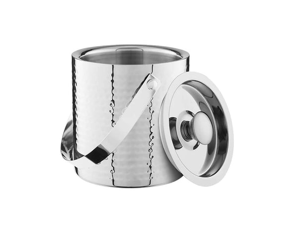 Maxwell & Williams Cocktail & Co Lexington Hammered Ice Bucket 1.5L Silver Gift Boxed image 1