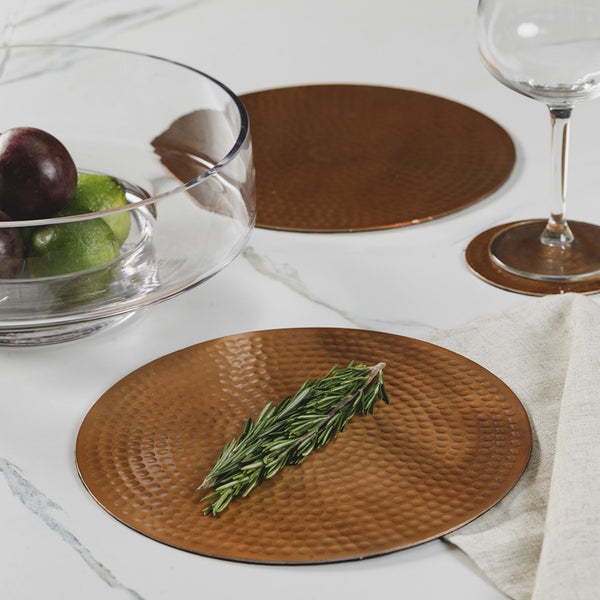 Just Slate Flat Hammered Copper Place Mats (2 pieces) image 1