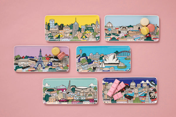 Maxwell & Williams Megan McKean Cities Rectangle Plate 25x12cm Melbourne image 1