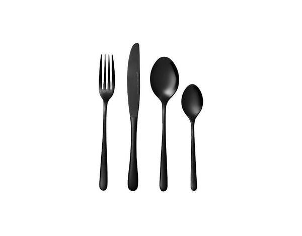 Maxwell & Williams Leveson Cutlery Set 24pc Shiny Black Gift Boxed image 0