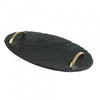 Just Slate Oval Serving Tray With Gold Handles image 0