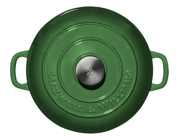 Maxwell & Williams Cast Iron Round Casserole English Racing Green 24cm / 3.3L Gift Boxed