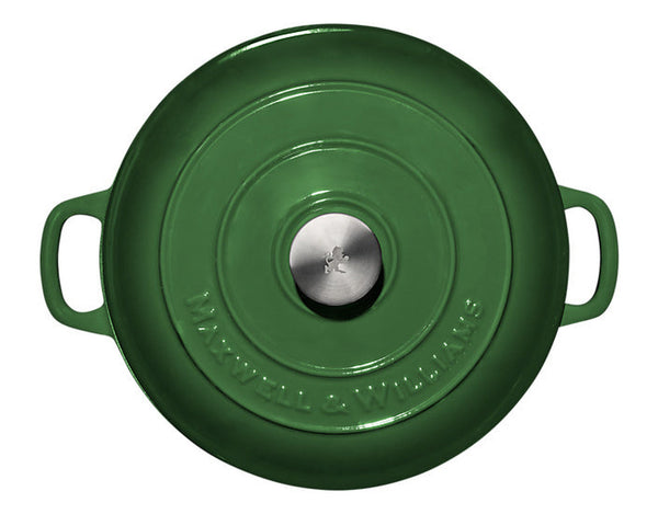 Maxwell & Williams Cast Iron Round Casserole English Racing Green 28cm/6.2L Gift Boxed